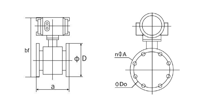 insertion electromagnetic flow meter dimension